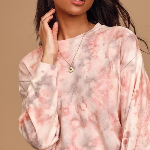 Lulus Hang Loose White Multi Tie-Dye Mini Sweatshirt Dress - Picture 4 of 4